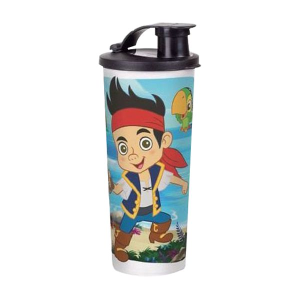 Tupperware Copo com Bico Jake O Pirata 470ml Tampa Preta