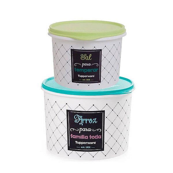 Tupperware Caixa Arroz 5kg Plus + Caixa de Sal Bistrô 1,3kg