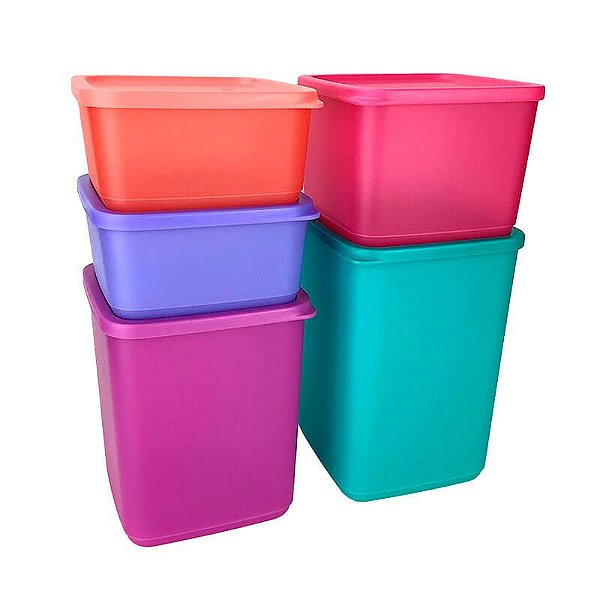 Tupperware Kit Refri Line Quadrado 5 peças