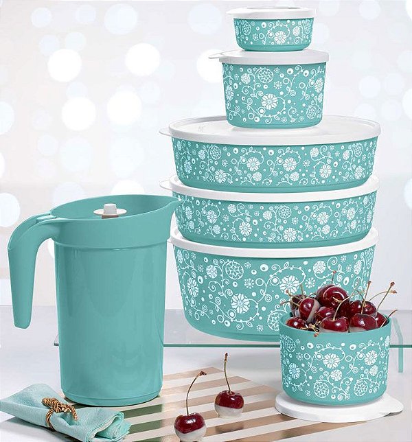 Tupperware Bea Ilúmina 12/2016 Verde Mint 7 peças
