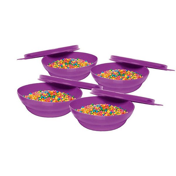 Tupperware Pragelinha 150ml Roxo 4 peças