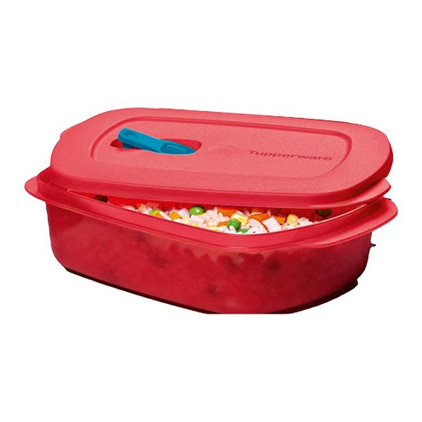 Tupperware Cristalwave Retangular Geração II 1 litro Vermelho