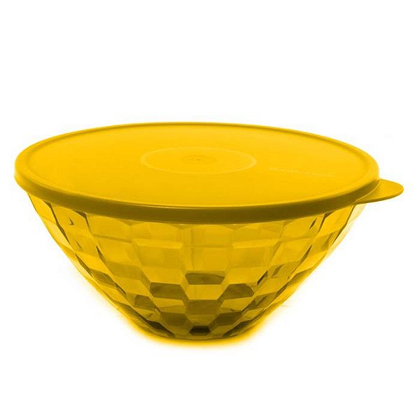 Tupperware Tigela Prisma 3,5 Litros Policarbonato Transparente Amarelo