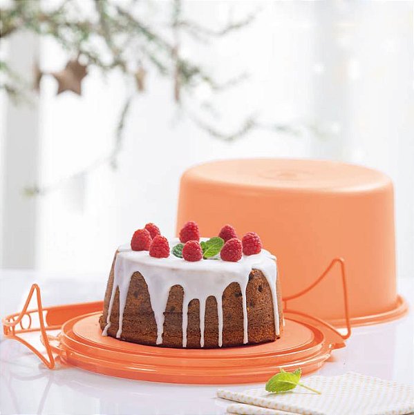 Tupperware Big Cake Redondo Laranja Porta Bolo