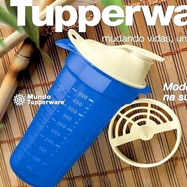 Tupperware Quick Shake Plus Azul 500ml