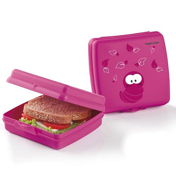 Tupperware Porta Sanduíche Minhoca Rosa