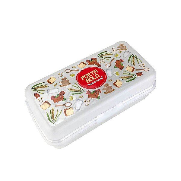 Tupperware Porta Bolo Retangular Floral