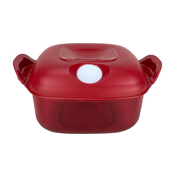 Tupperware Cristal Pop Quadrado 1,2 litro Vermelho