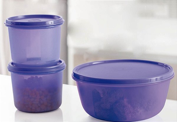 Tupperware Tigela Visual Roxo kit 2 Peças