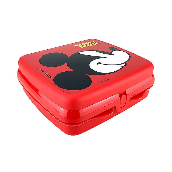 Tupperware Porta Sanduíche Quadrado Mickey Vermelho