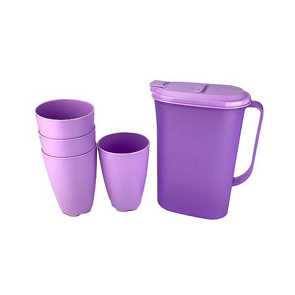 Kit Tupperware 5 peças Floresta Lilás