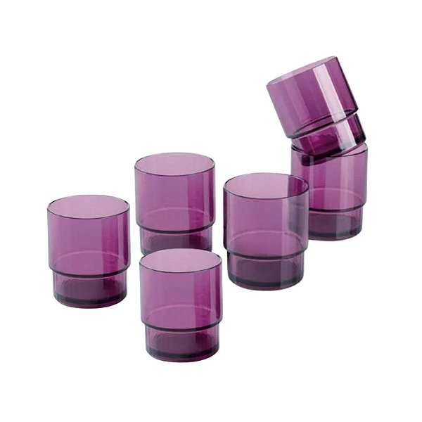 Kit Tupperware Copos Premier 295ml 6 Peças Roxo