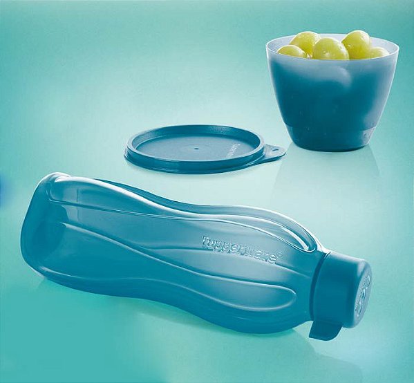 Tupperware Eco Tupper Garrafa 500ml + Caçulinha 400ml Turmalina Paraíba