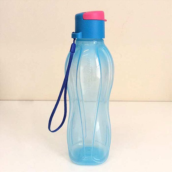 Tupperware Eco Tupper 500ml Tampa Flip Top Azul e Rosa