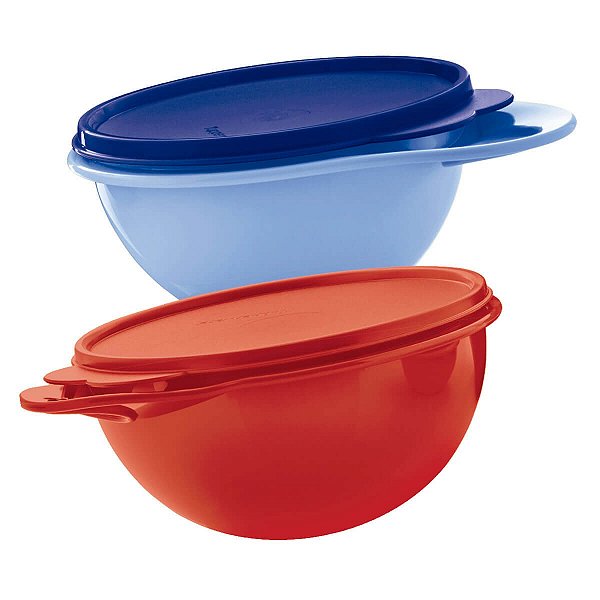 Tupperware Extra Mini Criativa 600ml Vermelho + Azul kit 2 peças