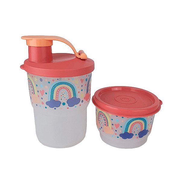 Tupperware Copo Colors 225ml + Potinho 140ml Arco Íris