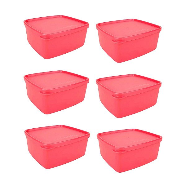 Kit Tupperware Jeitosinho 400ml Coral 6 peças