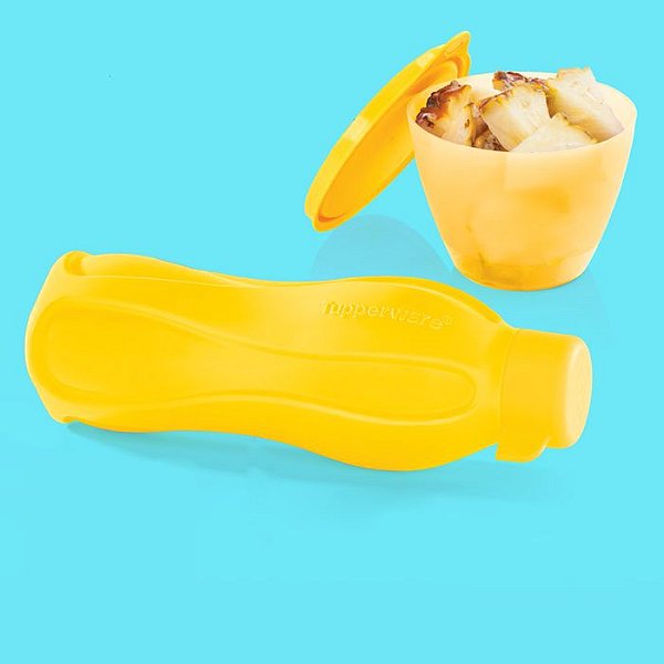 Tupperware Caçulinha 400ml + Eco Tupper Garrafa 500ml Abacaxi kit 2 peças
