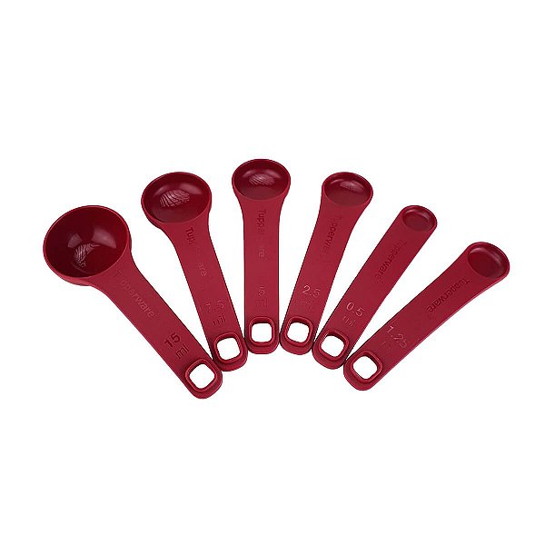 Kit Tupperware Colheres Medidoras Geração II Marsala 6 peças