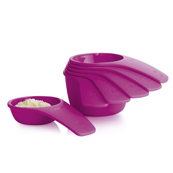 Kit Tupperware Xícaras Medidoras Geração II kit 6 peças Rosa