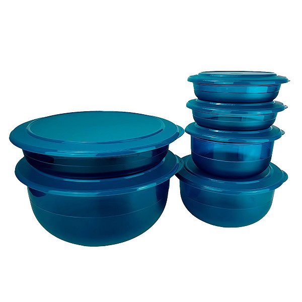 Kit Tupperware PDA 12/2022 Tigela Cristal 6 peças Verde Mistério