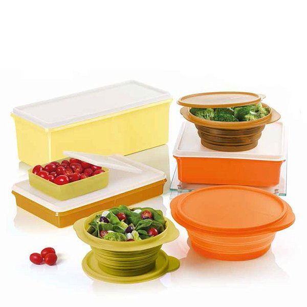 Tupperware BEA 06 2017 Mini Max Amarelo e Laranja 8 Peças