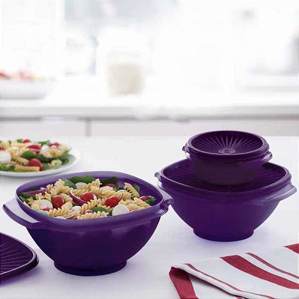 Tupperware Tigela Sensação Púrpura kit 3 Peças