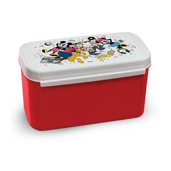 Tupperware Visual Box Mini Retangular Alto Mickey e Amigos 2,6 litros