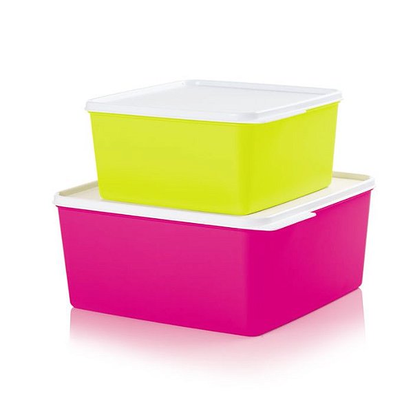 Tupperware Basic Line Neon kit 2 peças 5 litros + 2,5 litros