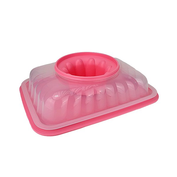 Tupperware Mágica Retangular Grande 2,5 litros Rosa