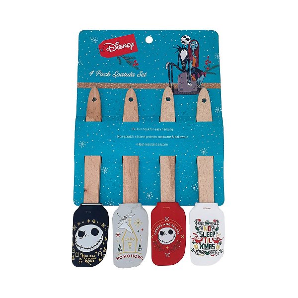 Kit Mini Espátula de Silicone Disney Jack 4 peças