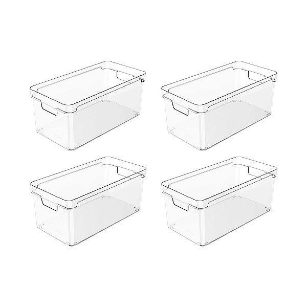 Kit Organizadores de Armários Clear 4 peças 30 x 15 x 13 cm