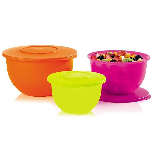 Tupperware Tigela Murano Neon kit 3 peças