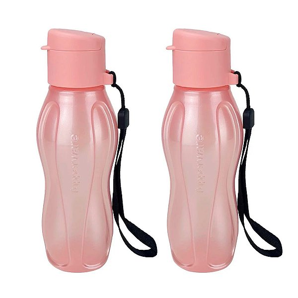 Kit Garrafa Tupperware Eco Tupper Plus Rosé 310ml Squeeze 2 peças