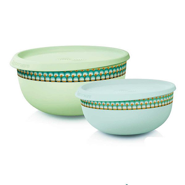 Kit Tupperware Tigelas Toque Mágico Folhagem 1,3 litro + 550ml 2 peças