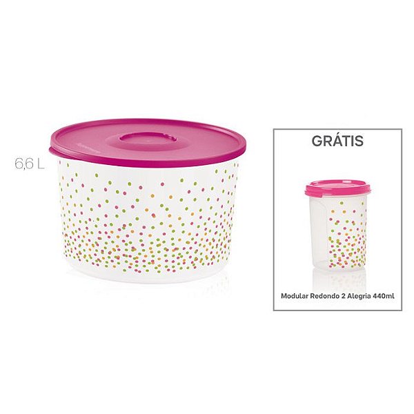 Tupperware Tigela Ilúmina Alegria 6,6 litros + Grátis Modular 440 ml