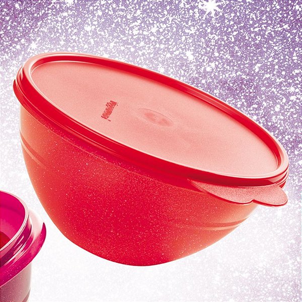 Tupperware Tigela Maravilhosa 1 litro Vermelho Glitter