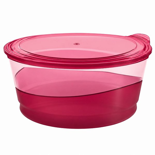 Tupperware Tigela Elegância Alta 2,3 litros Rosa Translúcido
