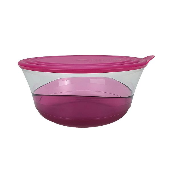Tupperware Tigela Elegância Alta 2,3 litros Rosa Translúcido