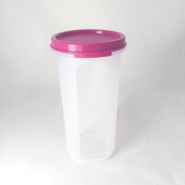 Tupperware Modular Redondo 650 ml Transparente e Tampa Rosa