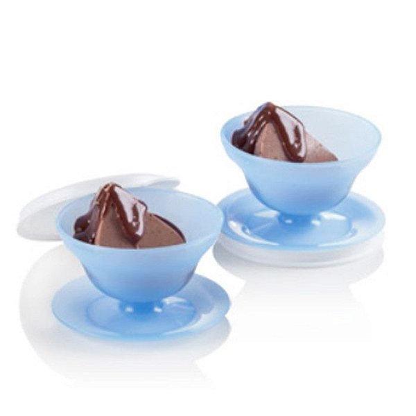 Kit Tupperware Tacinha Sobremesa 130ml Azul 2 peças