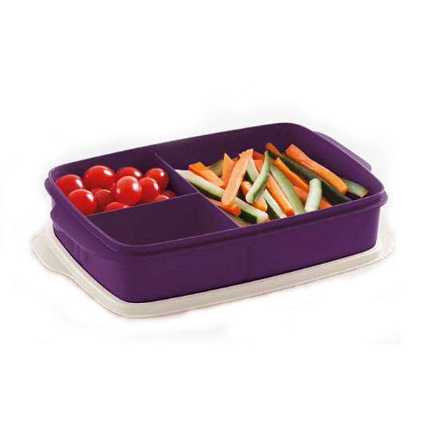 Tupperware Basic Line Com Divisórias 1 litro Púrpura