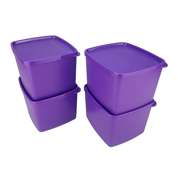 Kit Tupperware Jeitoso 800ml Roxo 4 peças