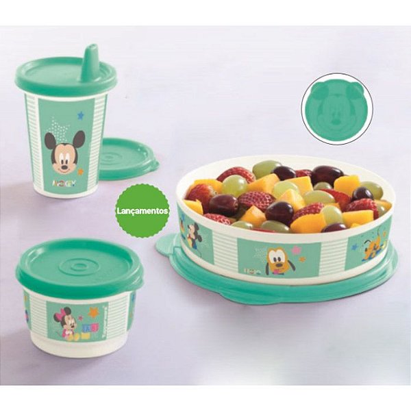 Tupperware Copo com Bico + Pratinho + Potinho Baby Disney Kit 3 peças