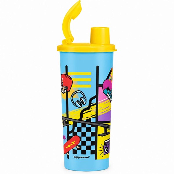 Tupperware Copo com Bico Skate 470ml Amarelo