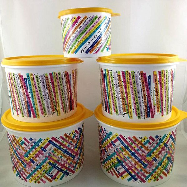 Tupperware Caixa Frases Inspiradoras kit 5 Peças