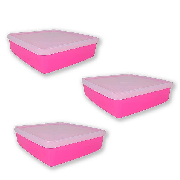 Kit Tupperware Refri Box 400ml Amora 3 peças