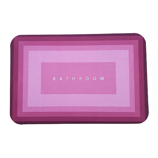 Tapete Mágico Super Absorvente para Banheiro Base Antiderrapante Bath Room Rosa Escuro