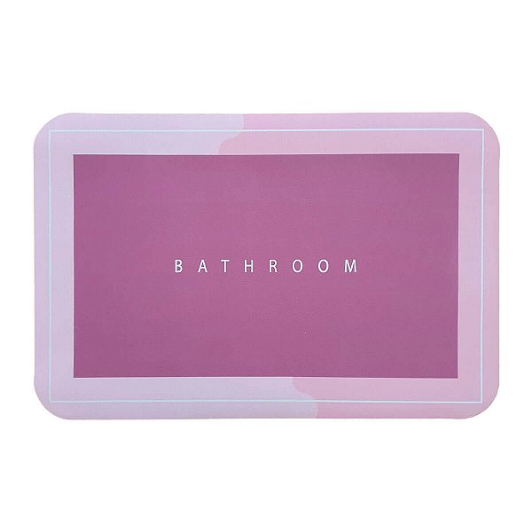 Tapete Mágico Super Absorvente para Banheiro Base Antiderrapante Bath Room Rosa