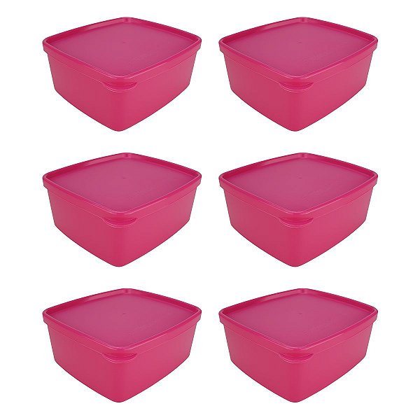 Kit Tupperware Jeitosinho 400ml Rosa Pink Translúcida 6 Peças